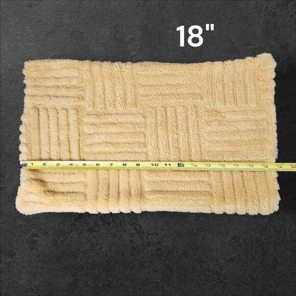 Vintage Mustard Gold Plush Pillow Cover Rectangle Retro 70s Mod Yellow MCM Zip - Picture 4 of 5